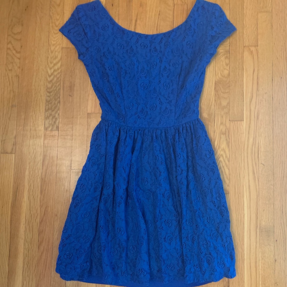 Blue Short Sleeve Dress
